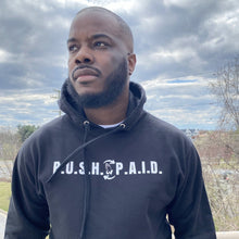 Load image into Gallery viewer, P.U.SH. &amp; P.A.I.D. Logo Unisex Hoodie (Black) - P.U.S.H. &amp; P.A.I.D. Apparel